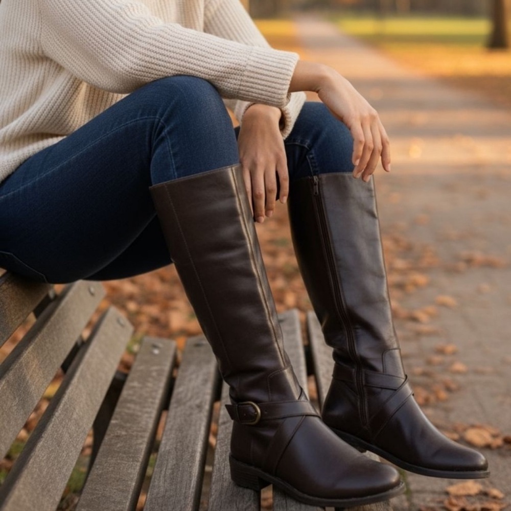 INC International Concepts‎ Fadoral Leather Boots Chocolate Size 6